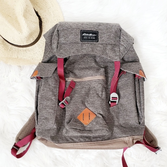 Eddie Bauer Handbags - Eddie Bauer Gray Topload Cinch Drawstring Backpack